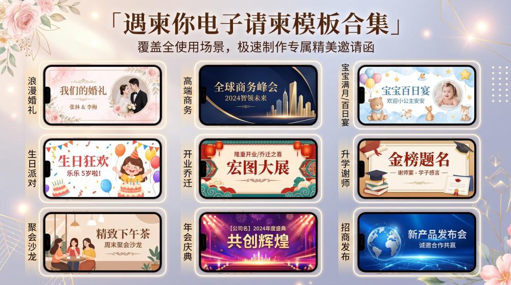 1分钟快速制作家长会电子请帖！免费高颜值模板直接用